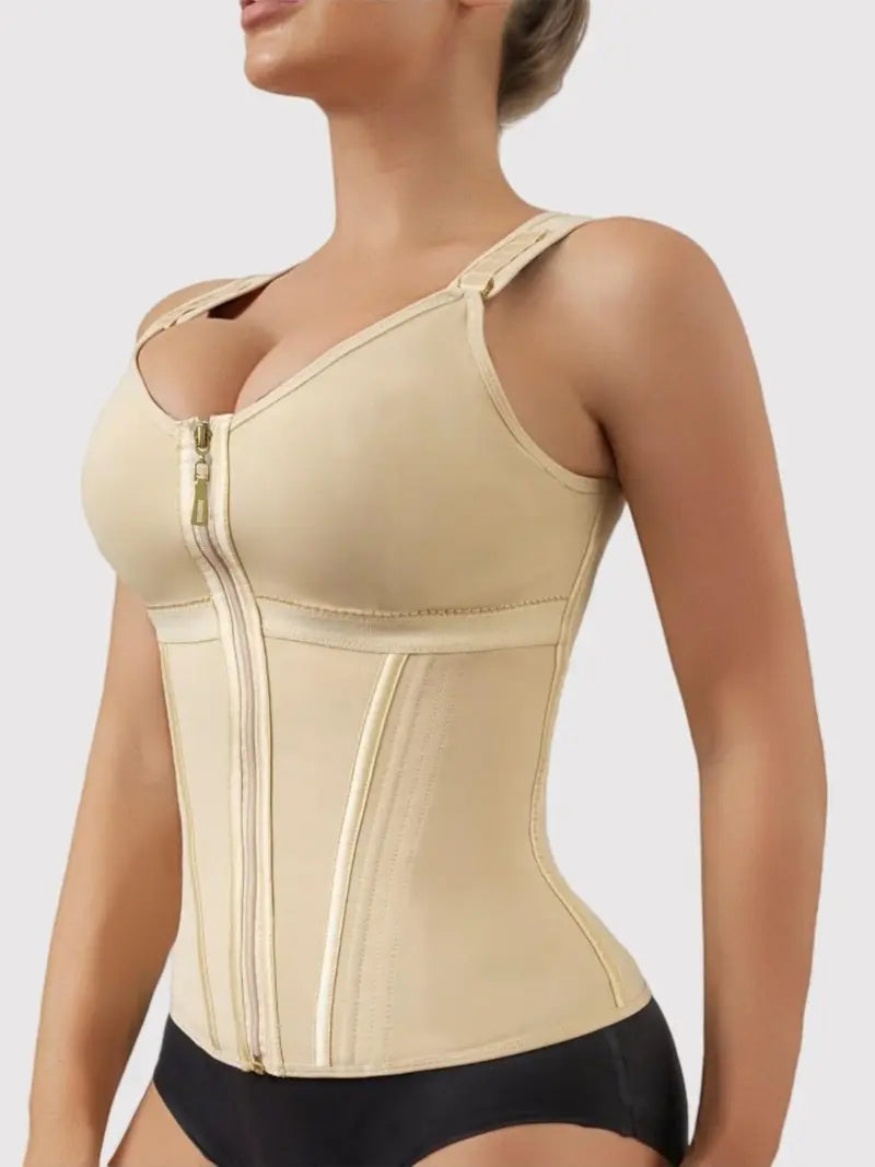 Waist Trainer Shapewear for Women – Tummy Control Workout Girdle with Adjustable Shoulder Straps